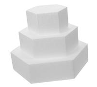 Angoily 3 Piezas de pastel de espuma para conformado de pastel de panadería fondant decoración pastel de simulación pastel ficticio hexagonal pastel ficticio hexgon blanco