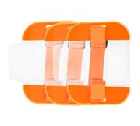 Angoily 3 Piezas Porta Credencial de Brazo Naranja Funda Transparente y Correa Ajustable para Tarjetas de Identificación en Fábricas y Aeropuertos