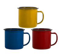 Angoily 3 Tazas Esmaltadas Vintage de Colores Rojo Amarillo y Azul Tamaño 6 CM Ligeras E Irrompibles Ideales para Hogar Camping y Barbacoas al Aire Libre Taza Portátil para Bebidas
