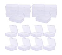 Angoily 30 Piezas 30 Cajas Pequeñas de Almacenamiento de Plástico PP Transparentes con Tapa Bisagra, Mini Contenedores Rectangulares 8,5X6X2,5 CM para Manualidades, Joyas y Organización de