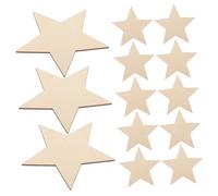 Angoily 30 piezas Estrellas de Madera sin Terminar para Manualidades DIY Decoración Navideña Ornamentos para Árbol Proyectos Artísticos
