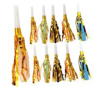 Angoily 30 Unidades de Bocinas para Fiestas Infantiles con Flecos Negro Blanco Rosa Azul y Verde Bocinas de Plástico Seguras para Cumpleaños y Celebraciones