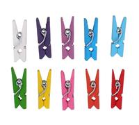 Angoily 300 Pinzas Pequeñas de Madera Fotos y Manualidades, Clips Decorativos de Plástico de 2.5cm Ideales para Cumpleaños y Decoración