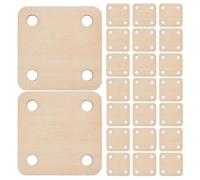 Angoily 36 tarjetas de madera para tejer - Tablas cuadradas de 4 agujeros para principiantes en telar - Pequeñas herramientas de tejido artesanales para proyectos domésticos de 5,6 x 5,6 cm
