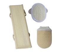 Angoily 3piezas Esponja Natural De Luffa Exfoliante Para Baño Guante y Toalla Para Espalda Limpieza Profunda y Circulación Piel Para Hombres y Mujeres