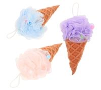 Angoily 3piezas Esponjas De Baño Exfoliantes De Loofah Azul Rosa Para Limpieza Corporal Suave y Para Adultos