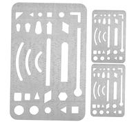 Angoily 3piezas Plantillas De Borrado De Acero Inoxidable con Esquinas Redondeadas para Dibujo Técnico Artístico y Borrado Preciso Áreas Pequeñas