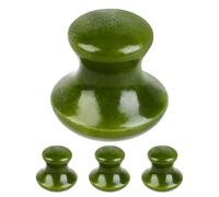 Angoily 4 Piedras de Masaje Facial de Jade Forma de Hongo para Tratamientos Faciales en Casa, Diseño Ergonómico para Mejorar el Flujo Meridiano y Aclarar Piel Opaca