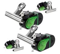 Angoily 4 Piezas Alarma Electrónica de Pesca para Cañas Sonido Fuerte y Clip Resistente, Accesorio de Plástico Negro Adecuado para Pescadores Principiantes y Entusiastas Varios Estilos