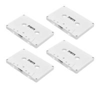 Angoily 4 Piezas Caja de Casete Retro para Guardar Cintas, Plástico Blanco | Organizador Vintage, Superficie Lisa para Diy, Protege del Polvo, Ahorra Espacio en Casa y Salas Retro