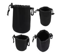 Angoily 4 Piezas Caja de Lente de Cámara Protectora Bolsa para Lentes de Cámara de Neopreno Estuche para Uso Exteriores