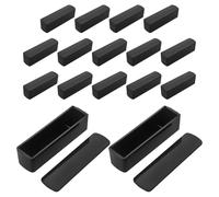 Angoily 4 Piezas Caja Organizadora de Sellos Nombre Personalizado, Plástico Negro Mediano, Compatible Sellos 2.0Cm X 7Cm, 16 Compartimientos, Adecuado para Oficina, Escuela y Hogar