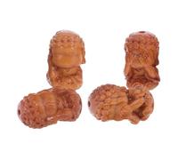 Angoily 4 Piezas Cuentas de Madera Tallada para Joyería Diosas Resistentes y Creativas para Pulseras y Collares DIY Materiales Artesanales Exclusivos