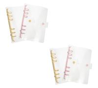 Angoily 4 Piezas de Cuaderno Transparente Funda Desmontable para Archivadores con Anillas para Escuela y Oficina Color Amarillo y