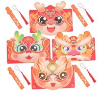 Angoily 4 Piezas Dragon Style Envelopes Chinese Year Traditional Lucky Money Packets For Spring Festival Celebrations