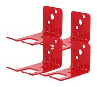 Angoily 4 Piezas Gancho de Pared para Extintor de Incendios de Hierro Rojo Soporte Resistente y Fácil Instalación para Montaje en Cocina y Hogar