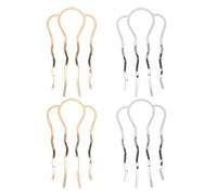 Angoily 4 Piezas Horquillas y Peines para Mujer Horquillas Metálicas Forma Palitos Pelo Vintage Peineta Pelo para Peinados Laterales y Moños la Cabeza