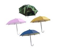 Angoily 4 Piezas Mini Paraguas Móvil para Teléfono con Protección UV Diseño Resistente y Moderno Parasol Portátil para Exteriores y Bicicleta Colores Surtidos Amarillo Rosa Camuflaje Azul