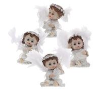 Angoily 4 Piezas Mini Resin Angel Figurines with Invisible Wings Music Band Cherub Statues For Home and Party Decoration Sturdy Miniature Angel Ornaments