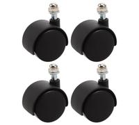 Angoily 4 Piezas Rueda de Recambio para Calefactor de Aceite M8 Base | Hierro y Plástico, Montaje Estable y Silencioso, para Radiador y Salón o Dormitorio, Negro