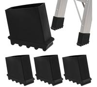 Angoily 4 Piezas Tacos De Goma Para Patas De Escalera - Protector Antideslizante Para Escaleras De Aluminio - Conteras De Caucho Reforzado Para Estabilidad - Base De Agarre Superior