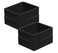 Angoily 4 Piezas Unidades Tope Antideslizante para Ruedas de Muebles Base de Goma para Fijar Patas de Cama y Sofá Compatible con Ruedas de Color Negro Fácil Instalación y