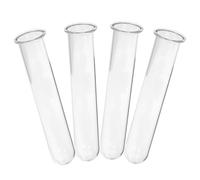 Angoily 4 Tubos de Ensayo de Vidrio Transparente 2.5x3x11 Cm para Propagación de Plantas Hidropónicas, Jarrones de Tubo de Ensayo para Decoración de Hogar, Oficina y Jardín