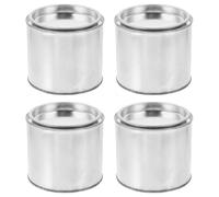 Angoily 4 unidades de latas de pintura vacías con tapa 05 L de metal multiusos contenedor de almacenamiento para restos de color pequeño cubo para manualidades, proyectos de bricolaje pintura