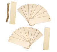 Angoily 40piezas Marcadores De Madera Sin Terminar Rectangulares Para Diy Pintar Manualidades Adornos De Madera Marcapáginas Para Libros Uso Fiestas De Navidad