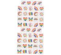 Angoily 48piezas Calcomanías Temporales De Orgullo Lgbtq Pegatinas De Cara De Arcoíris Para Fiestas y Celebraciones Tatuajes Divertidos y Coloridos Para Adultos