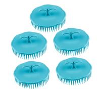 Angoily 5 Cepillos de Champú de Plástico Cabello Cepillo de Masaje Redondo Mango Ergonómico Herramienta para Peinar y Limpiar el Cuero Cabelludo Baño y Ducha Color Color Aleatorio