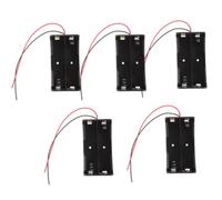 Angoily 5 Piezas Caja para Pilas AA Negra con Cables Soporte para Baterías Estuche Plástico con Clip Resorte de Unidades para Sistemas Móviles y Robótica