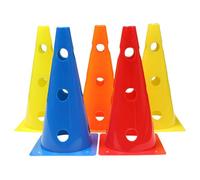 Angoily 5 Piezas Conos de Entrenamiento para Fútbol 32 Cm Agujeros, Base Cuadrada, Multicolor (Amarillo, Azul, Verde Neón, Rojo, Naranja) para Agilidad y Práctica Deportiva