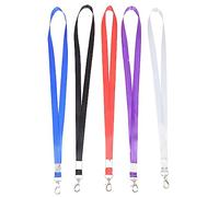 Angoily 5 Piezas Lanyards para Tarjetas de Identificación de Negro Azul Gris y Rojo Cuelga Llaves Cuerdas Ajustables para Empleados Estudiantes y Profesionales