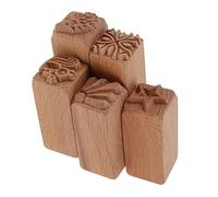 Angoily 5 piezas Moldes de Repostería de Madera para Pasteles de Sellos para Postres y Pasteles para Hacer Mooncakes y Dim Sum de Desmoldar y Limpiar