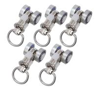 Angoily 5 Piezas Ruedas de Metal para Cortinas con Rodamiento Silencioso de Accesorio Práctico para Rieles y Barras Compatible con Cortinas Visillos Color Aleatorio