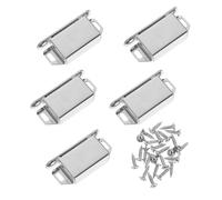 Angoily 5 Piezas Succión de la puerta del imán magnético Catadres de la puerta del imán pestillo de gabinetes captura de imán del gabinete captura de armario magné Acero inoxidable Plata