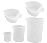 Angoily 5 piezas Vasos Medidores de Silicona para Resina Epoxi Set Escala Clara Antiadherentes para Mezcla Precisa Manualidades DIY Cocina y Laboratorio Reutilizable