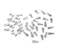 Angoily 50 Juegos Soportes para Estantes de Gabinete Pasadores Metálicos de Acero Niquelado Soportes Ajustables para Estanterías Fáciles de Instalar Compatibles con Muebles y Armarios