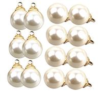 Angoily 50 Piezas Accesorios de joyas de perlas perlado falso pearl necklace dijes para pulseras para hacer joyas encantos de la joyería a granel perlas de imitación aleación Beige