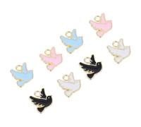 Angoily 50 piezas Colgantes Paloma Pequeños Dijes para Bisutería DIY Accesorios Aves Collares Complementos Colores Surtidos Ligero
