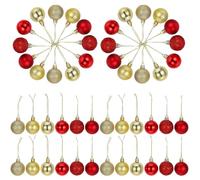 Angoily 50 Piezas de Adornos de Bolas Navidad para Decoraciones Árboles Navidad 4CM Adornos Rojos Y Dorados Irrompibles Juego Bolas para Decorar El Árbol