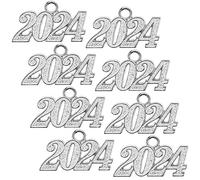 Angoily 50 Piezas de Dijes de Graduación 2024 para Joyería Abalorios de Aleación Accesorios de Manualidades Collares Pulseras Decoración de Fiesta