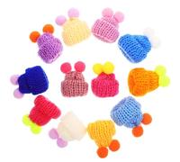 Angoily 50 Piezas de Mini Gorros de Punto Pequeños para Manualidades Gorros Navideños para Muñecas Accesorios de Decoración DIY Colores Brillantes Materiales Suaves y Delicados para