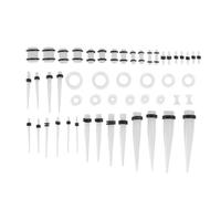 Angoily 50 Piezas Expansores de Oreja Acrílico Transparente Efecto Fluorescente Diseño Cónico Puntiagudo Joyería para Piercing de Oreja Resistente Oxidación Uso Diario y Fiestas