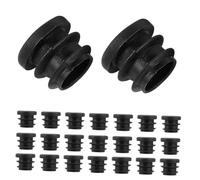 Angoily 50 Piezas Tapas de Patas de sillas de plástico Almohadillas para pies Gorros para Patas de Silla Tapones para Postes Black