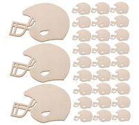 Angoily 50 Piezas Wood Football Helmet Cutouts Unfinished Smooth Blank Wood Slices DIY Craft Supplies For Painting Home Decorations