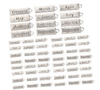 Angoily 50piezas Etiquetas Mensuales De Doce Meses De Dijes De Aleación De Colgantes Decorativos Para Hacer Joyas Para Pulseras y Collares De Bricolaje