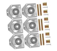 Angoily 6 Juegos Patas Ajustables para Muebles Hierro Robusto Elevadores de Sofá y Gabinete Pies Plateados para Oficina y Hogar