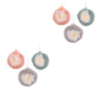 Angoily 6 Piezas Bola de baño bicolor puf de ducha de malla esponja de lufa esponja de baño esponjas accesorios de baño depurador de cuerpo tómate un baño flor de baño tenis fibra plástica